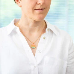 Carrie Elspeth Warm Enamel Sunset Pendant Necklace 9 Carrie Elspeth Warm Enamel Sunset Pendant Necklace -gifts shop carrie elspeth n1814 necklace lifestyle 1