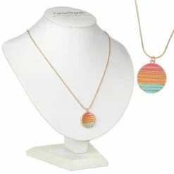 Carrie Elspeth Warm Enamel Sunset Pendant Necklace