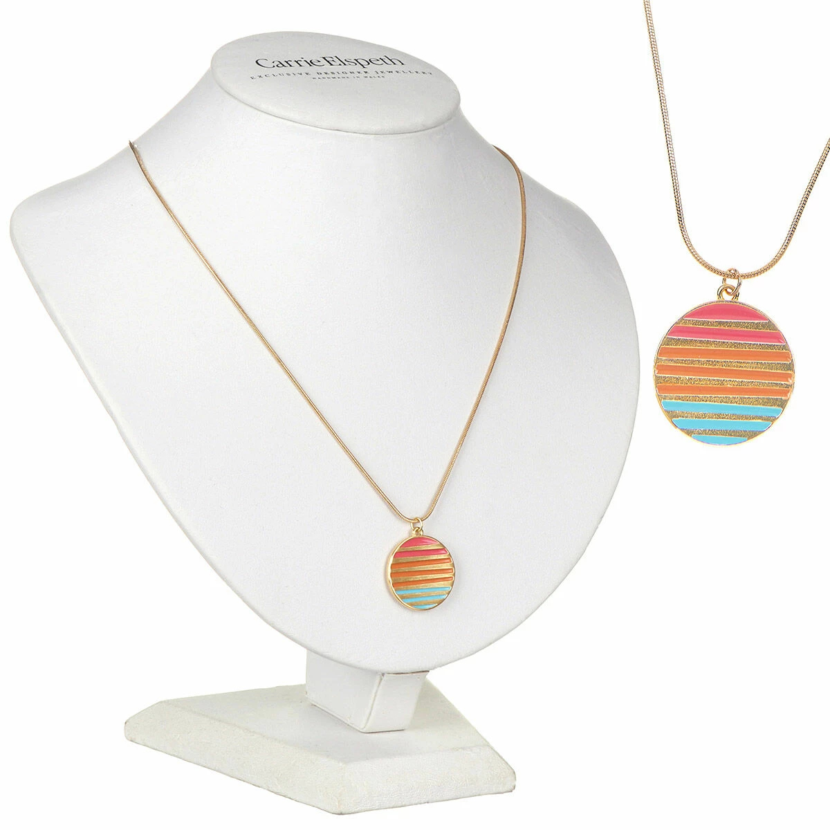 Carrie Elspeth Warm Enamel Sunset Pendant Necklace 1 Carrie Elspeth Warm Enamel Sunset Pendant Necklace