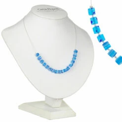 Carrie Elspeth Sky Blue Millefiori Cubes Links Necklace