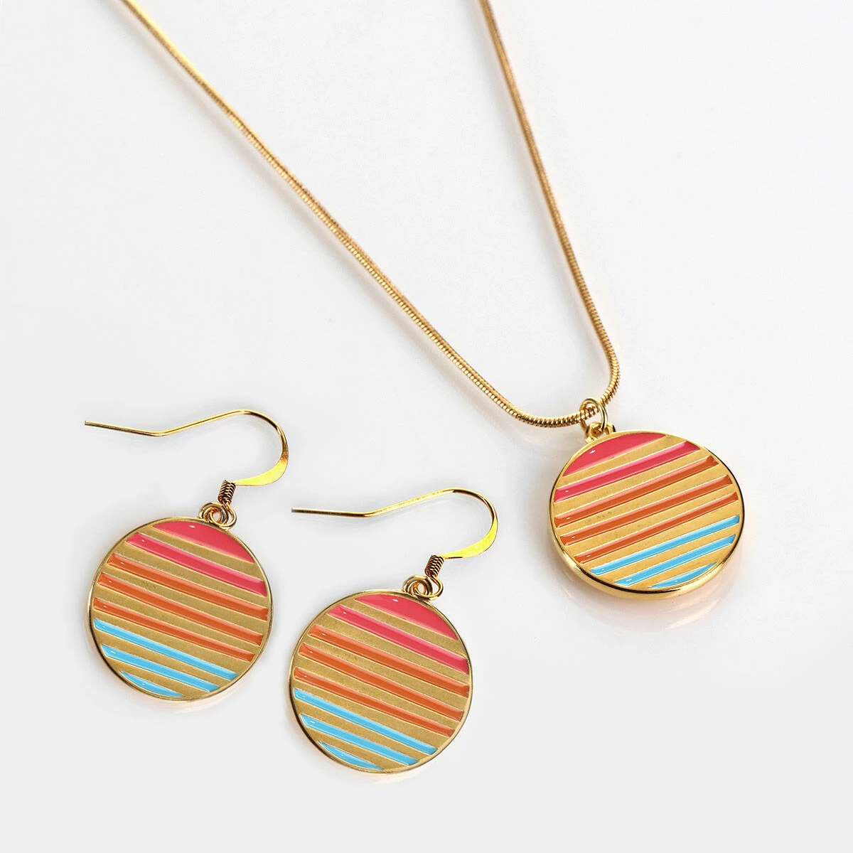 Carrie Elspeth Warm Enamel Sunset Pendant Earrings 3 Carrie Elspeth Warm Enamel Sunset Pendant Earrings - Image 3
