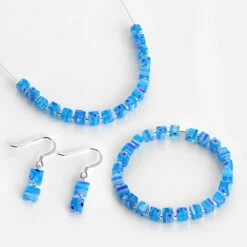 Carrie Elspeth Sky Blue Millefiori Cubes Bracelet -gifts shop carrie elspeth set 1825 1 1