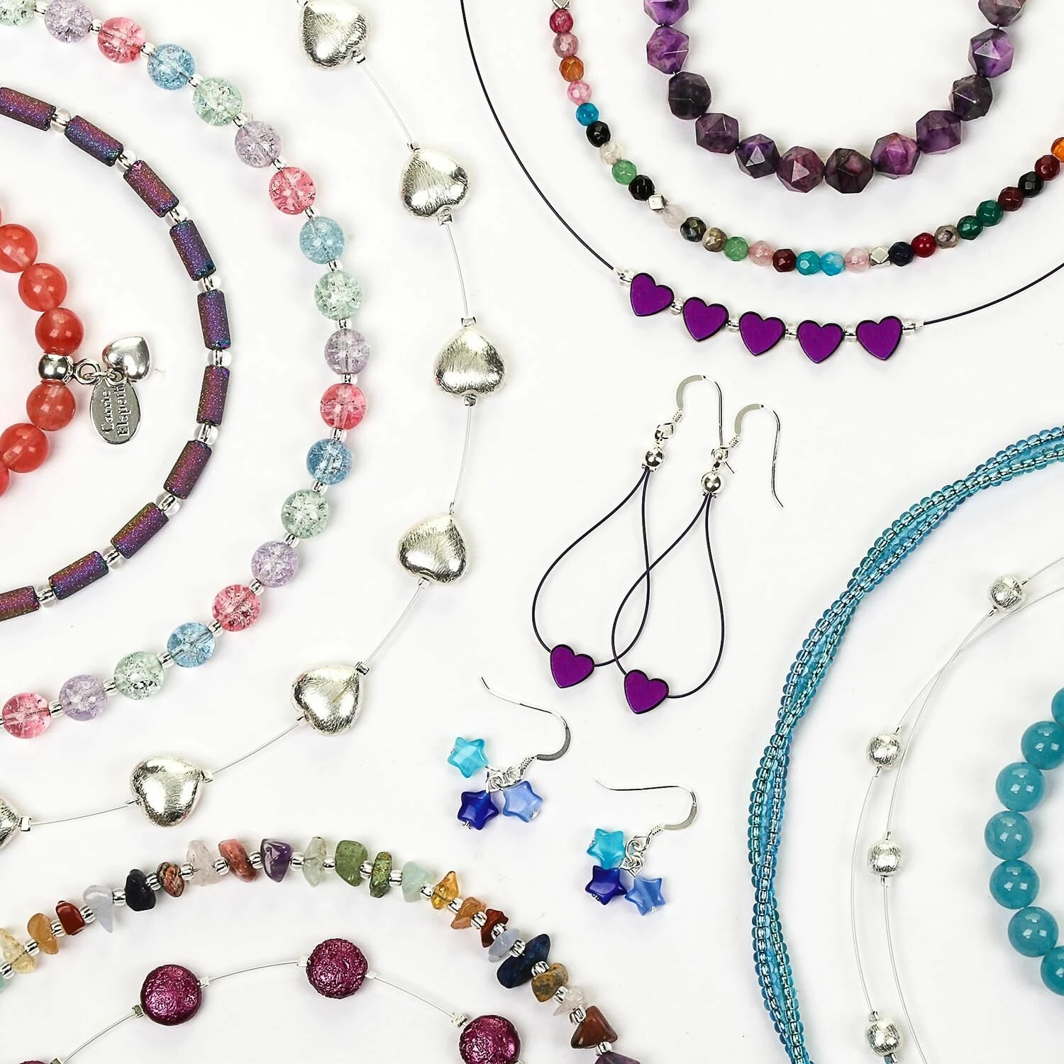 Carrie Elspeth Brushed Silver Hearts Necklace 5 Carrie Elspeth Brushed Silver Hearts Necklace - Image 5