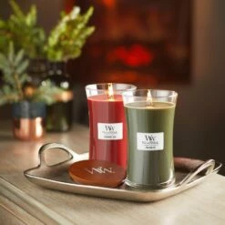 WoodWick Cinnamon Chai Large Hourglass Candle -gifts shop cinnamon chai and frasier fig lifestyle