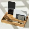 Gentlemen's Hardware Wooden Desk Organiser With Phone Stand