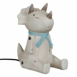 House Of Disaster Wood Effect Sitting Triceratops Light -gifts shop disaster designs gbrwoodtrisit wood effect sitting tirceratops light 01