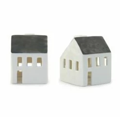 East Of India Boxed Small Porcelain House Tealight Cover -gifts shop east of india 5685 small porcelain house tealight cover 2