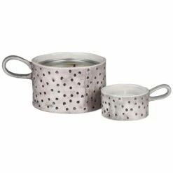 East Of India Dimpled Spot Handled Candle Holder -gifts shop east of india 7141 dimpled spots candle holder 4