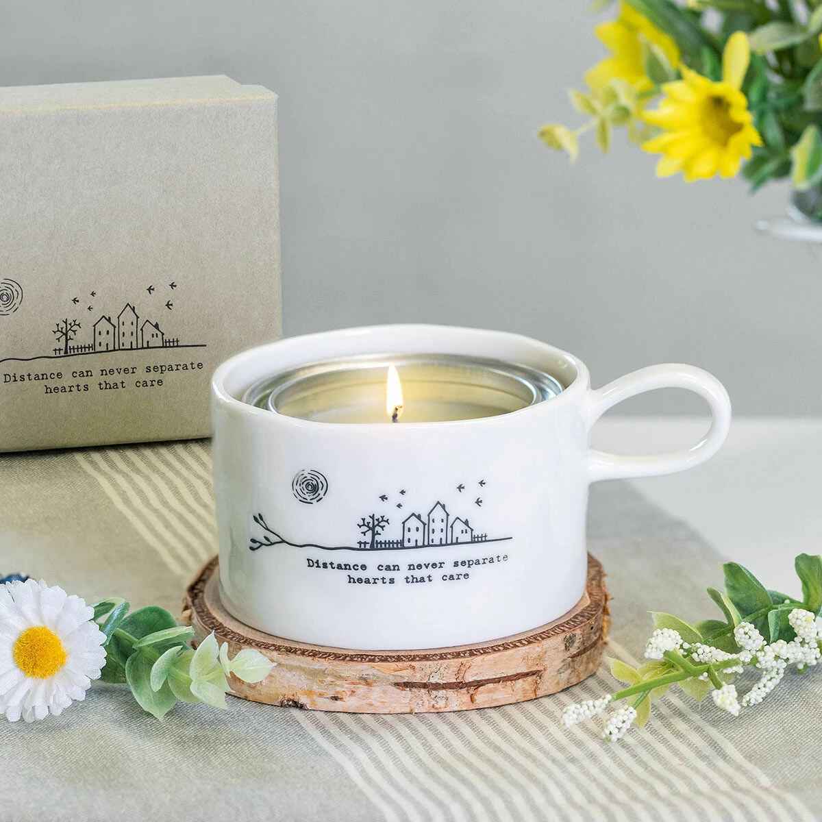 East Of India ‘Distance Can Never Separate’ Handled Candle Holder 1 East Of India ‘Distance Can Never Separate’ Handled Candle Holder