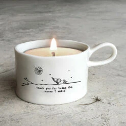 East Of India ‘The Reason I Smile’ Handled Candle Holder -gifts shop east of india eoi 5738 you are the friend handled tea light holder 2
