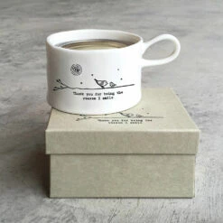 East Of India ‘The Reason I Smile’ Handled Candle Holder -gifts shop east of india eoi 5738 you are the friend handled tea light holder 3