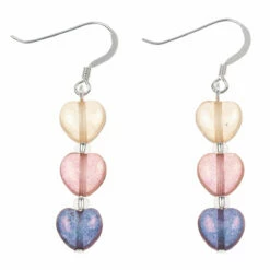 Carrie Elspeth Pink & Purple Lustre Hearts Earrings