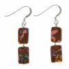 Carrie Elspeth Aubergine Mosaic Rectangles Earrings
