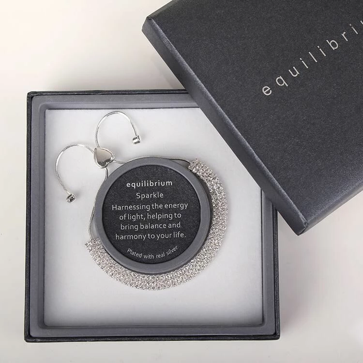 Equilibrium Silver Plated Three Row Diamante Bling Bracelet 2 Equilibrium Silver Plated Three Row Diamante Bling Bracelet - Image 2