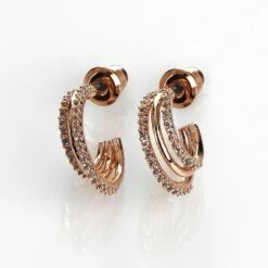 Equilibrium Triple Loop Rose Gold Plated Earrings