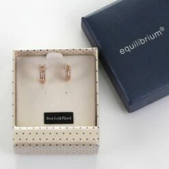 Equilibrium Triple Loop Rose Gold Plated Earrings -gifts shop equilibrium 204412 triple loop rose gold plated earrings 4