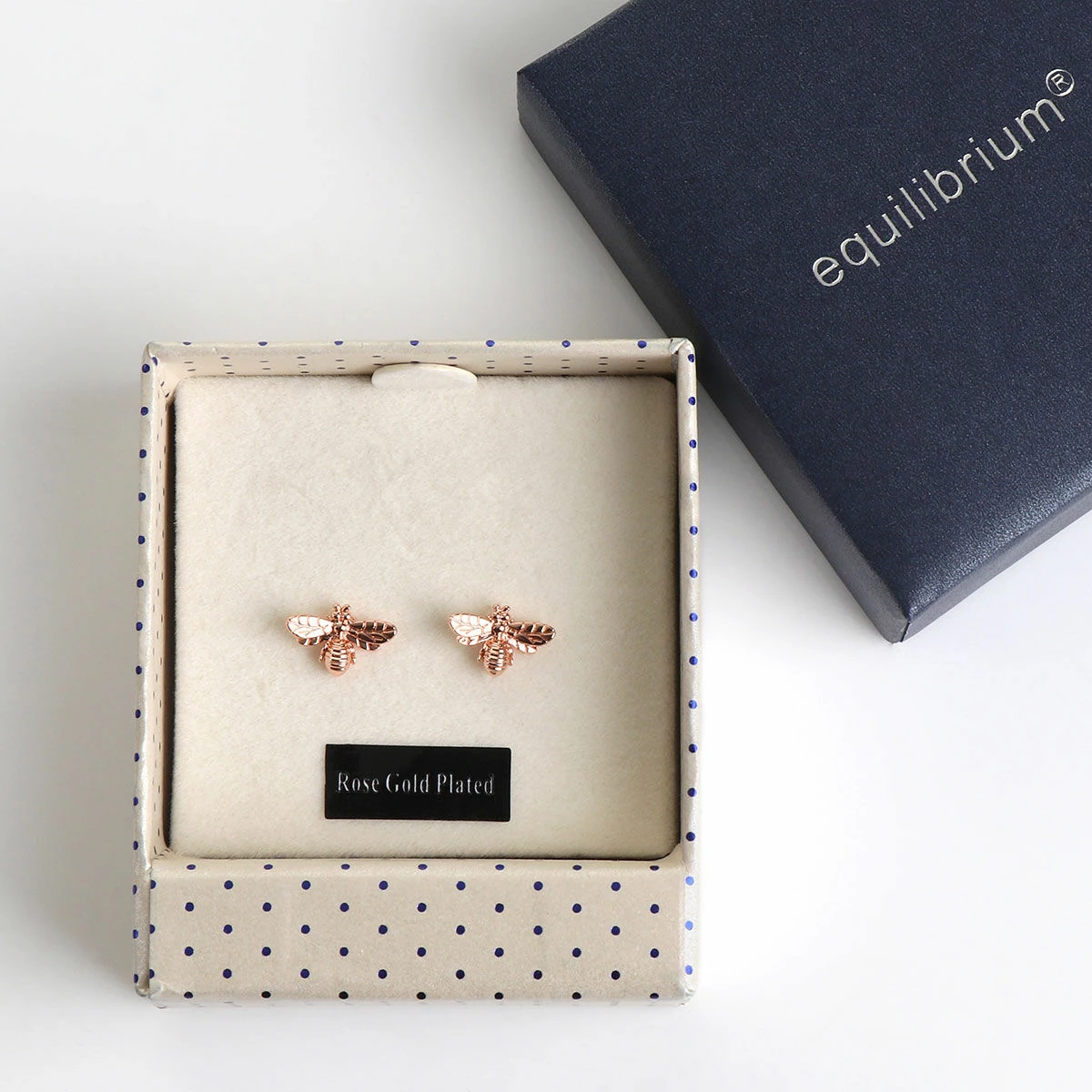 Equilibrium Honey Bee Rose Gold Plated Stud Earrings 2 Equilibrium Honey Bee Rose Gold Plated Stud Earrings - Image 2