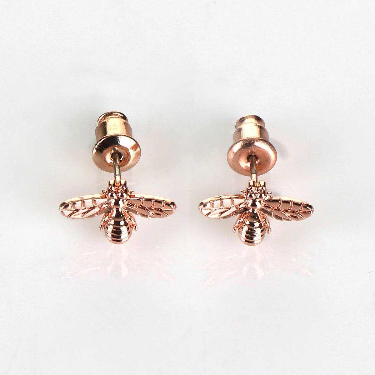 Equilibrium Honey Bee Rose Gold Plated Stud Earrings 1 Equilibrium Honey Bee Rose Gold Plated Stud Earrings