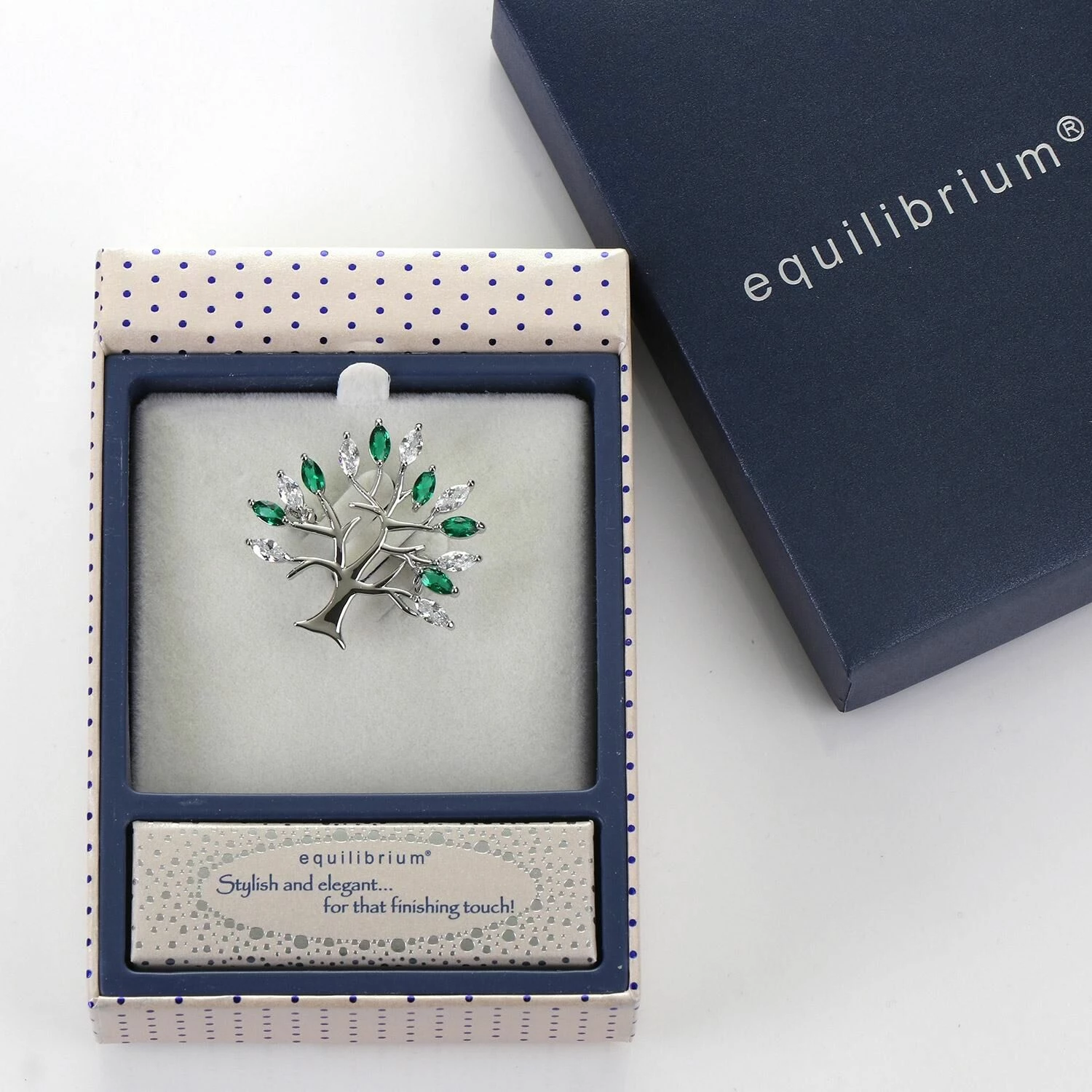 Equilibrium Green Tree Of Life Silver Brooch 2 Equilibrium Green Tree Of Life Silver Brooch - Image 2