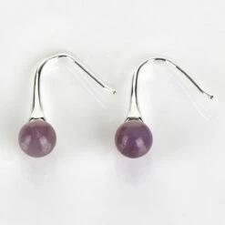 Equilibrium Silver Plated Elegant Amethyst Drop Earrings