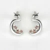 Equilibrium Two Tone Polished Pretty Moon & Star Earrings