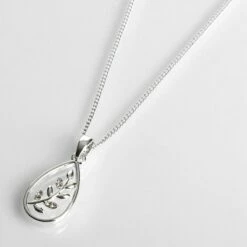 Equilibrium Silver Plated Back To Nature Fern Teardrop Necklace