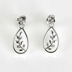 Equilibrium Silver Plated Back To Nature Fern Teardrop Earrings