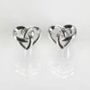 Equilibrium Silver Plated Celtic Knotted Heart Stud Earrings