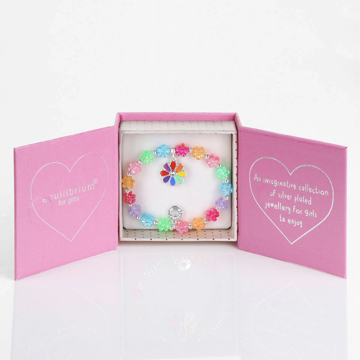 Equilibrium Girls Silver Plated Rainbow Flower Bracelet 2 Equilibrium Girls Silver Plated Rainbow Flower Bracelet - Image 2
