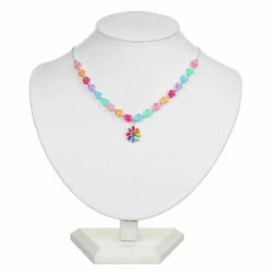 Equilibrium Girls Silver Plated Rainbow Flowers Necklace 5 Equilibrium Girls Silver Plated Rainbow Flowers Necklace -gifts shop equilibrium 314725 rainbow flowers kids necklace 1 bust copy