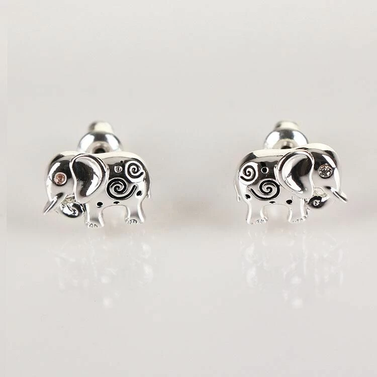 Equilibrium Silver Swirly Elephant Earrings 1 Equilibrium Silver Swirly Elephant Earrings