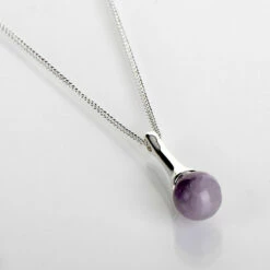 Equilibrium Silver Plated Elegant Amethyst Drop Necklace