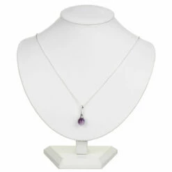Equilibrium Silver Plated Elegant Amethyst Drop Necklace 6 Equilibrium Silver Plated Elegant Amethyst Drop Necklace -gifts shop equilibrium necklaces 314351 elegant amethyst drop silver plated necklace 01 bust copy