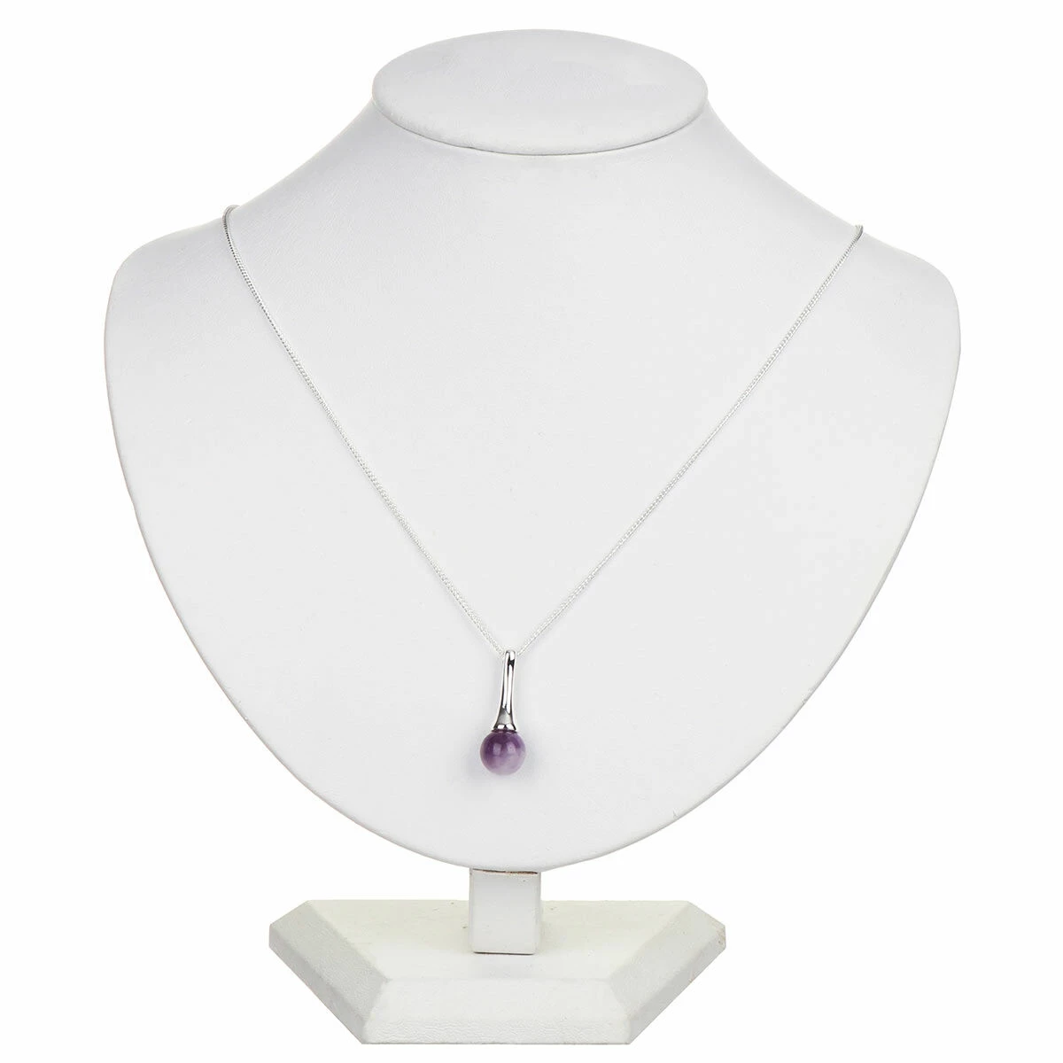Equilibrium Silver Plated Elegant Amethyst Drop Necklace 3 Equilibrium Silver Plated Elegant Amethyst Drop Necklace - Image 3