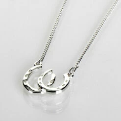 Equilibrium Silver Plated Country Horseshoes Necklace