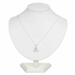 Equilibrium Silver Plated Celtic Knot Diamante Heart Necklace -gifts shop equilibrium necklaces 314503 celtic knot diamante heart silver plated necklace 01 bust