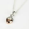 Equilibrium Two Tone Rose Gold Heart And Silver Kiss Necklace