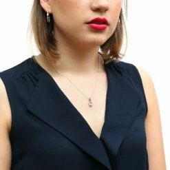 Equilibrium Two Tone Silver Heart And Rose Gold Kiss Necklace -gifts shop equilibruim 279639 silv necklace lifestyle