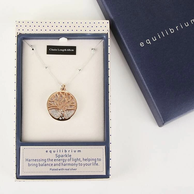 Equilibrium Rose Gold Filigree Disk Long Necklace 2 Equilibrium Rose Gold Filigree Disk Long Necklace - Image 2