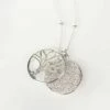 Equilibrium Silver Filigree Disk Long Necklace