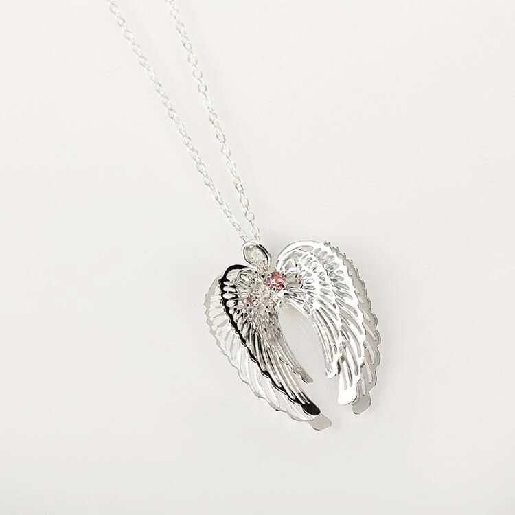 Equilibrium Pink 3D Guardian Angel Wings Necklace 1 Equilibrium Pink 3D Guardian Angel Wings Necklace