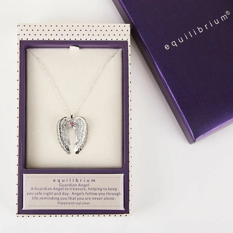 Equilibrium Pink 3D Guardian Angel Wings Necklace 2 Equilibrium Pink 3D Guardian Angel Wings Necklace - Image 2