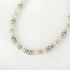 Equilibrium Silver Plated Pearl Lace Necklace