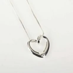 Equilibrium Clear Diamante Heart Necklace