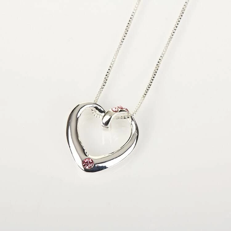 Equilibrium Pink Diamante Heart Necklace 1 Equilibrium Pink Diamante Heart Necklace