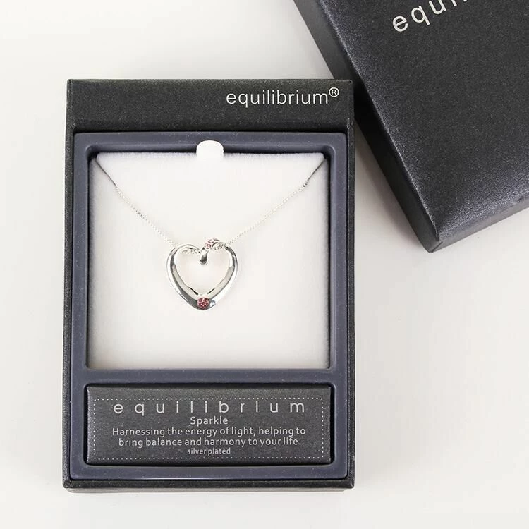 Equilibrium Pink Diamante Heart Necklace 2 Equilibrium Pink Diamante Heart Necklace - Image 2
