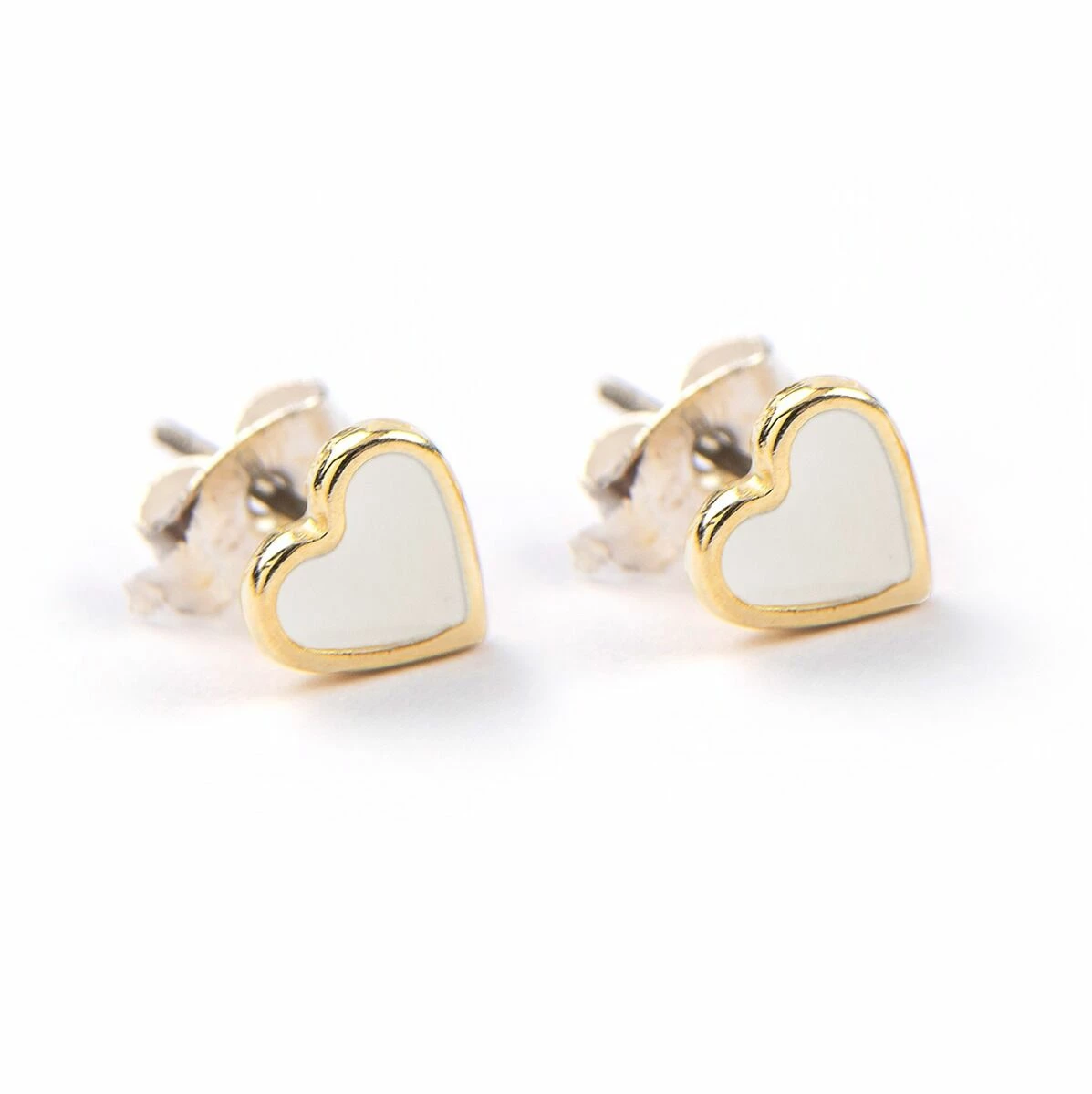 Carrie Elspeth Whitestone Enamel Heart Stud Earrings 1 Carrie Elspeth Whitestone Enamel Heart Stud Earrings