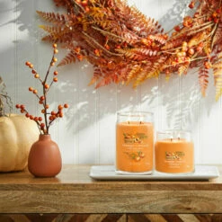 Yankee Candle Farm Fresh Peach Signature Medium Jar Candle -gifts shop farm fresh peach signature collection lifestyle 3