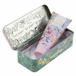 Heathcote & Ivory Flower Of Focus Shea Butter 100ml Hand Cream Tin -gifts shop fg2282 heathcote ivory flower of focus shea butter 100ml hand cream tin 03