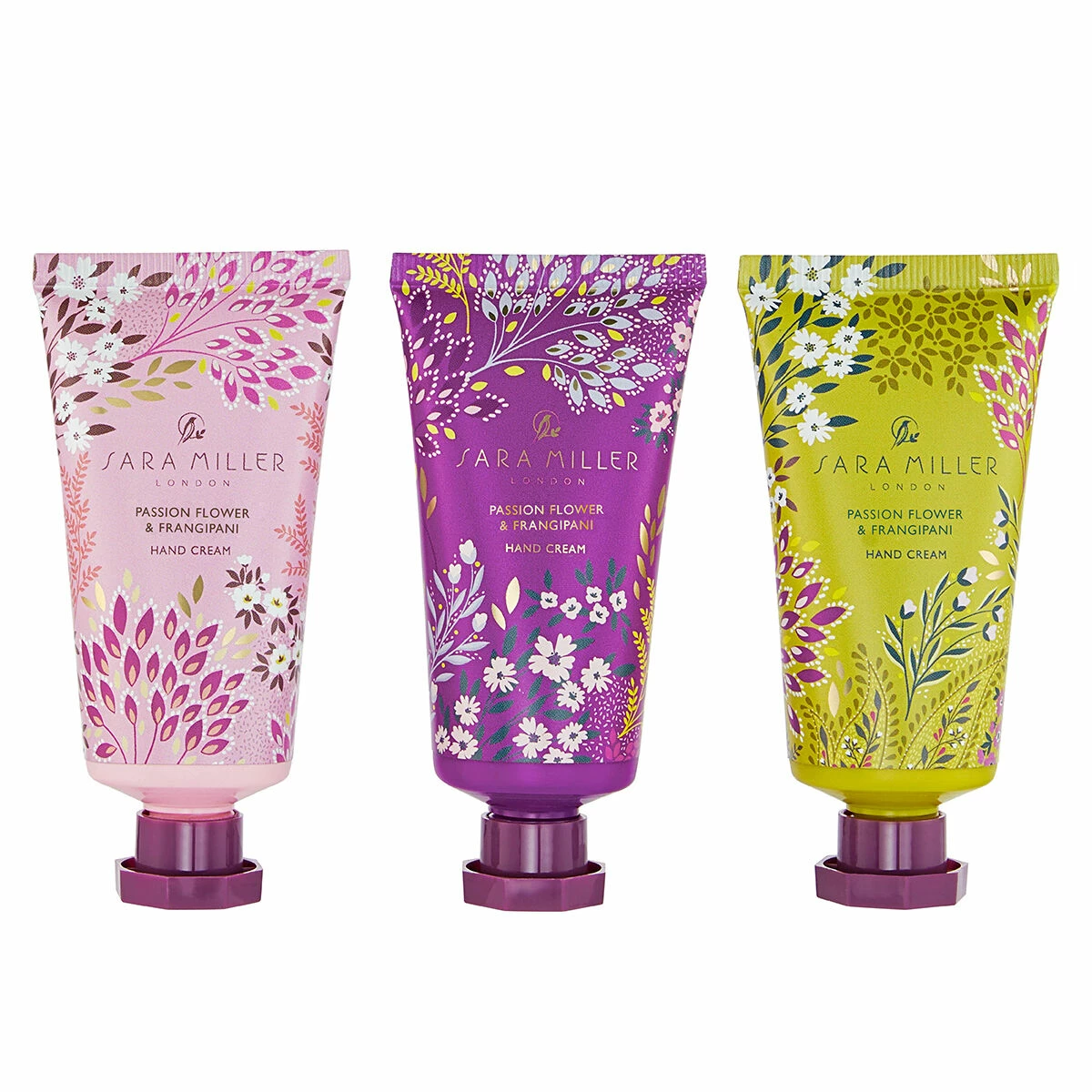 Sara Miller Haveli Garden Passion Flower & Frangipani Hand Cream Trio 2 Sara Miller Haveli Garden Passion Flower & Frangipani Hand Cream Trio - Image 2